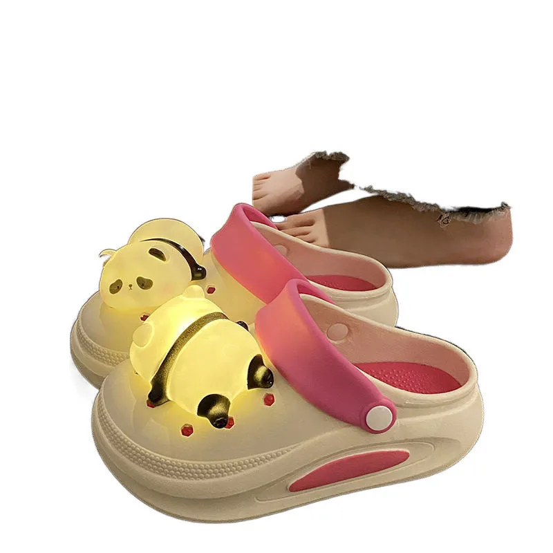 Women's anti-slip PVC platform slippers closed toe white rose colour injection molded sole