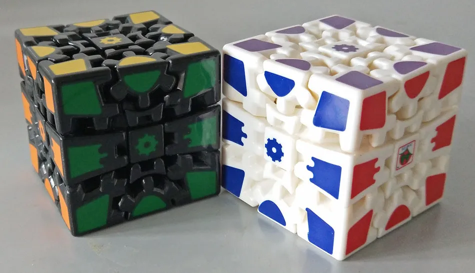 Gear cube third-order magic Rubik's cube plastic construction heat transfer printing black white