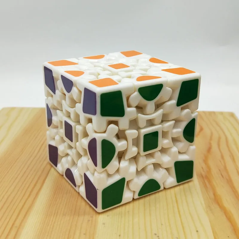 Gear cube third-order magic Rubik's cube plastic construction heat transfer printing black white