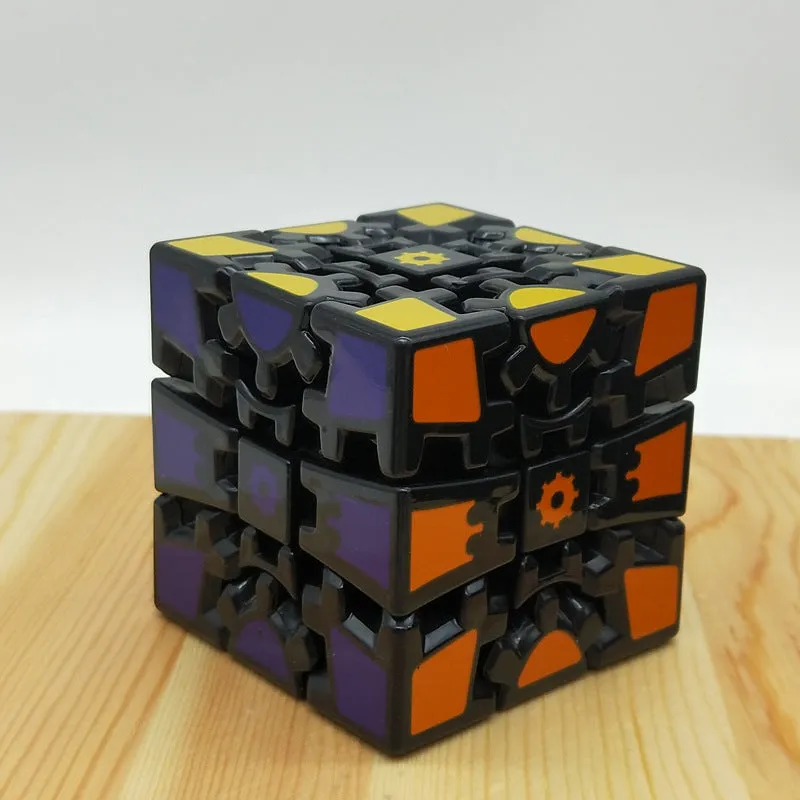 Gear cube third-order magic Rubik's cube plastic construction heat transfer printing black white