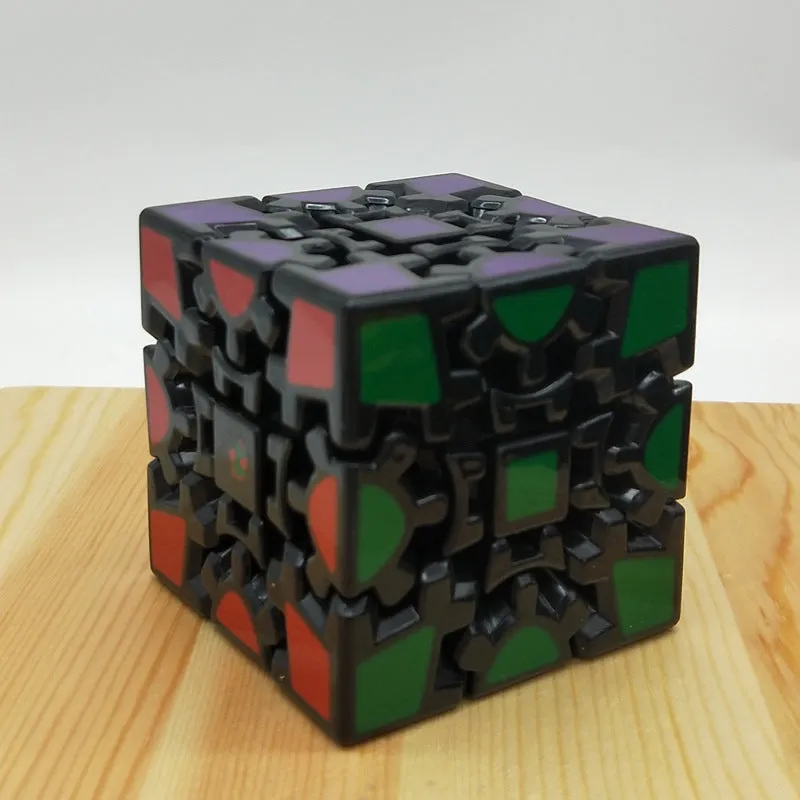Gear cube third-order magic Rubik's cube plastic construction heat transfer printing black white
