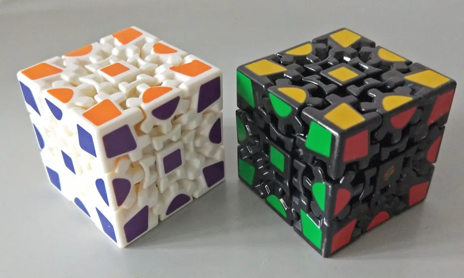 Gear cube third-order magic Rubik's cube plastic construction heat transfer printing black white