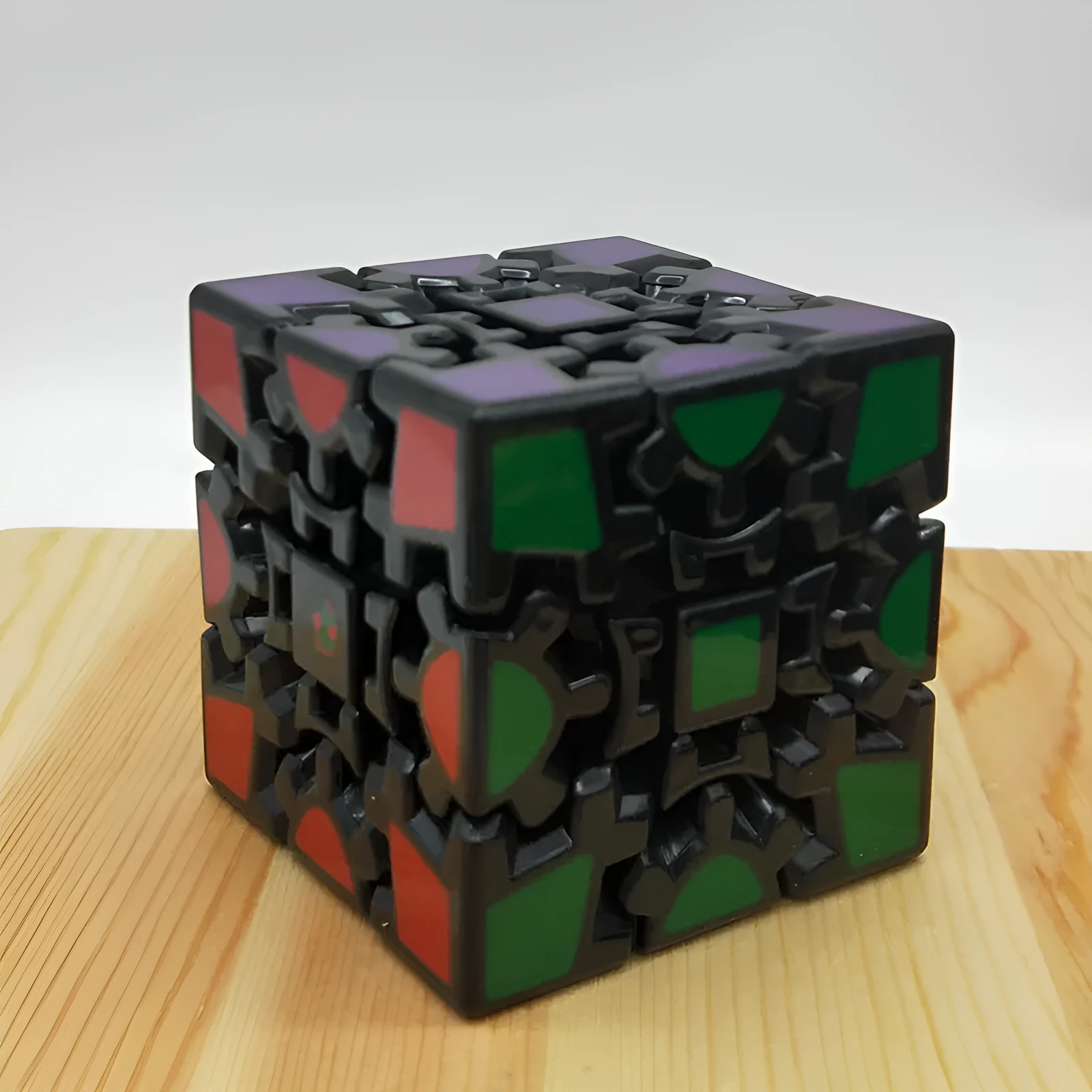 Gear cube third-order magic Rubik's cube plastic construction heat transfer printing black white