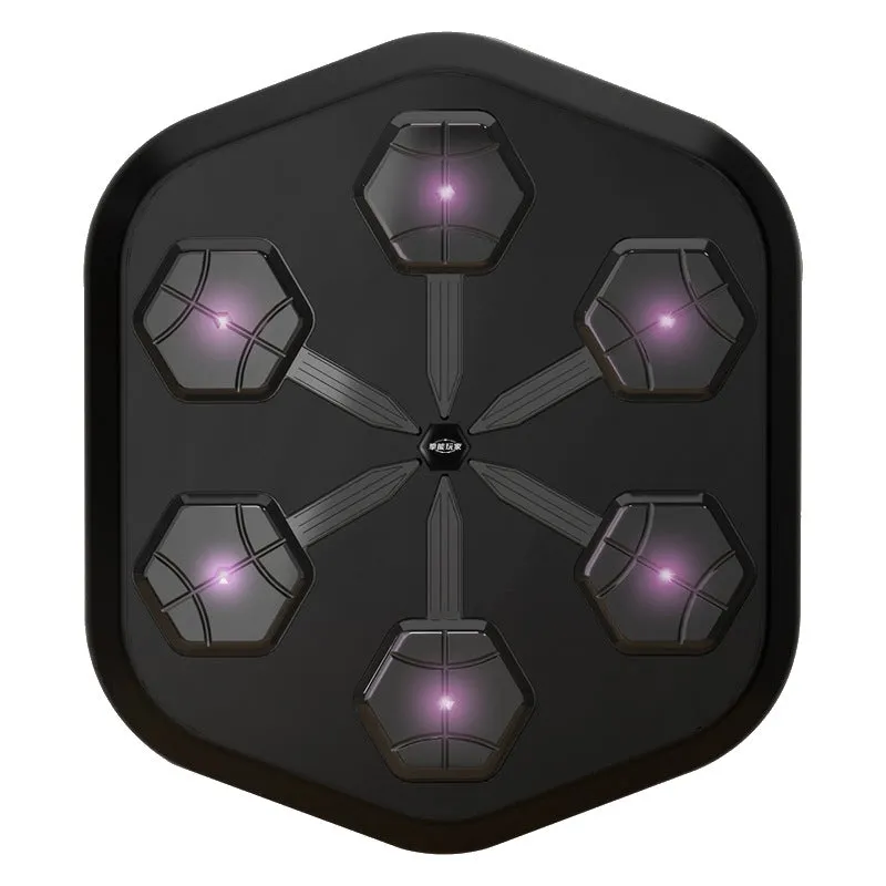 Third-generation smart Bluetooth music boxing wall target in black, PU striking surface, 590x508x90 mm, wall-mounted