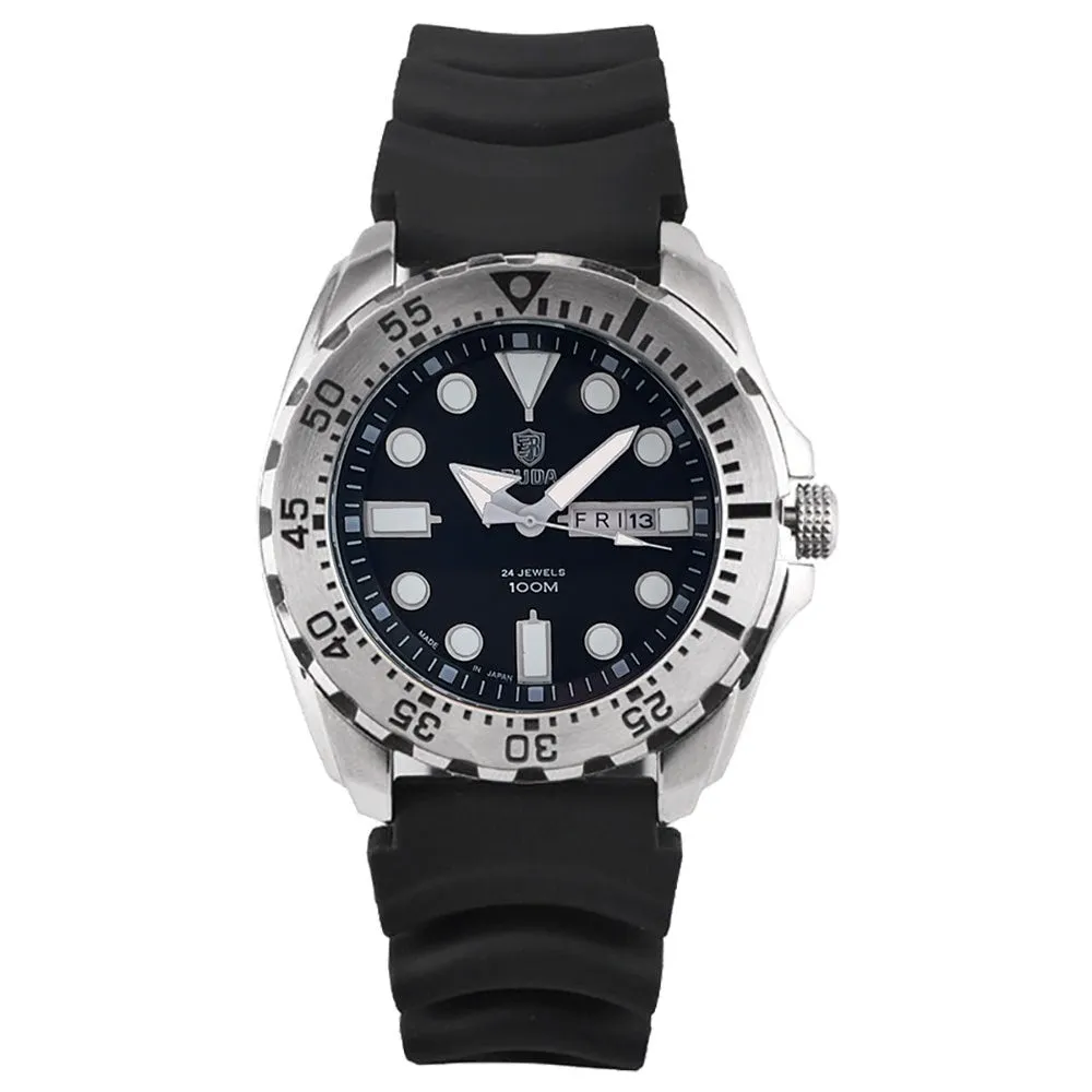 Men's waterproof quartz watch with luminous hands and sports-style case