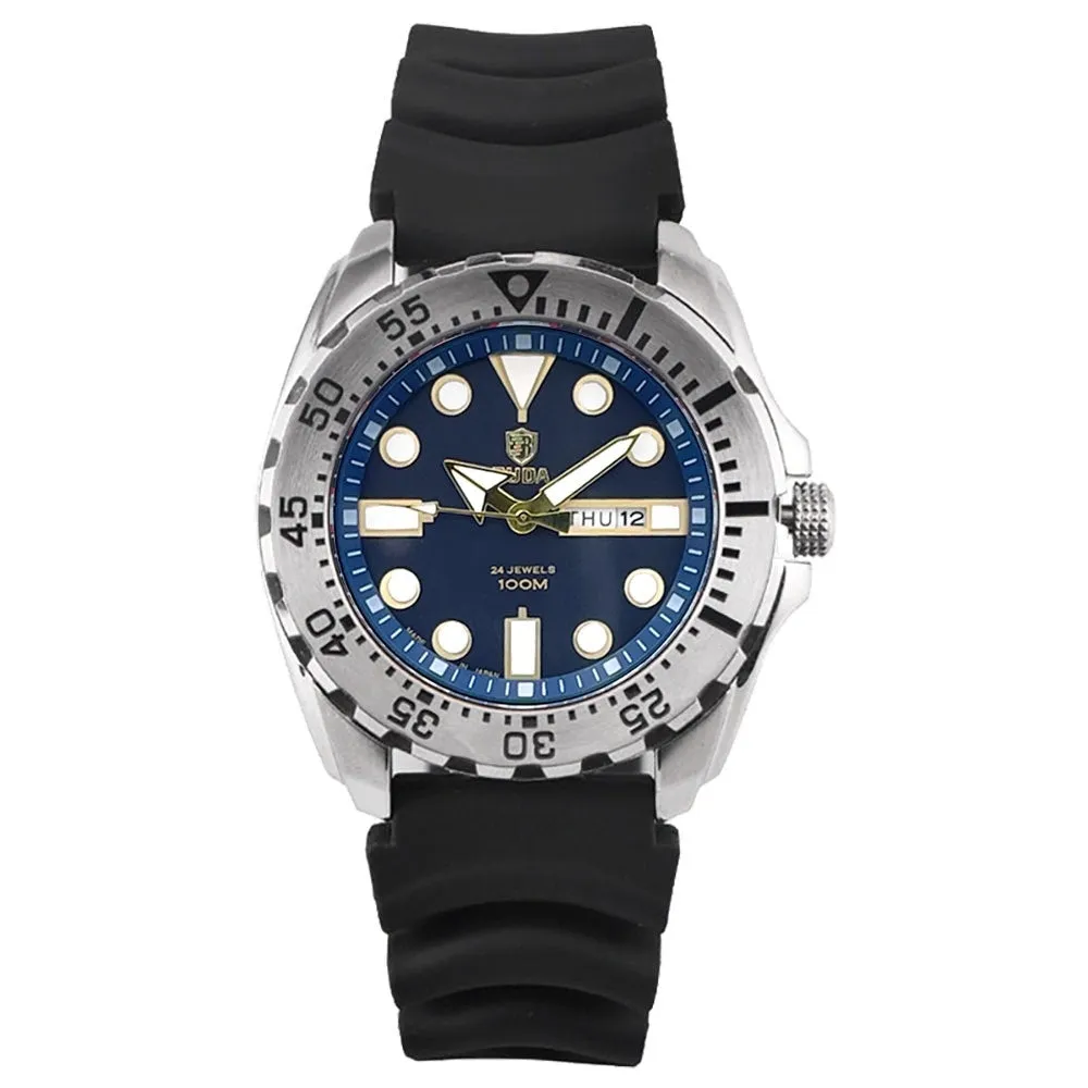 Men's waterproof quartz watch with luminous hands and sports-style case