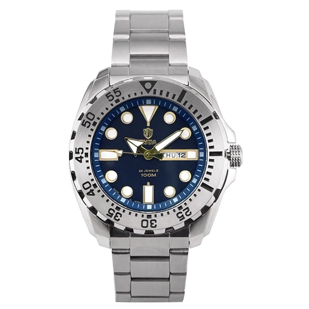 Men's waterproof quartz watch with luminous hands and sports-style case