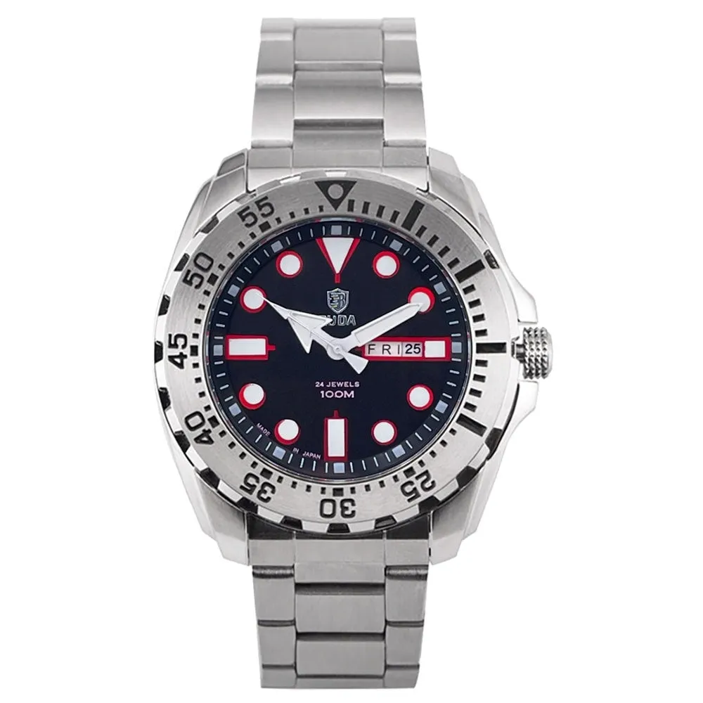 Men's waterproof quartz watch with luminous hands and sports-style case