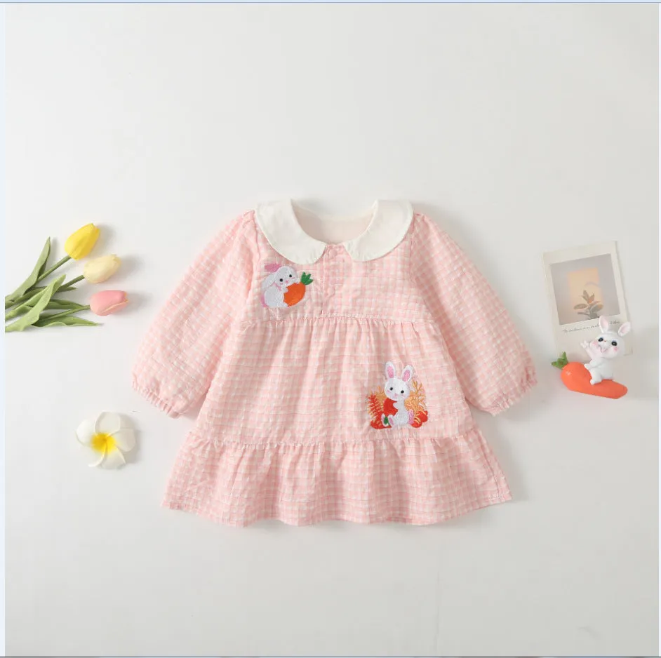 Infant baby cute outdoor top in pink, cotton cartoon print, suitable for height 66cm to 90CM