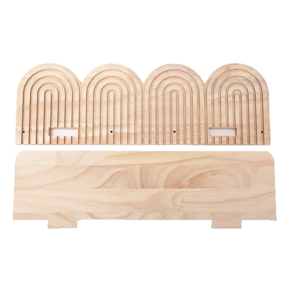 Solid wood wall-mounted flower pot storage rack with multiple layers for plant display