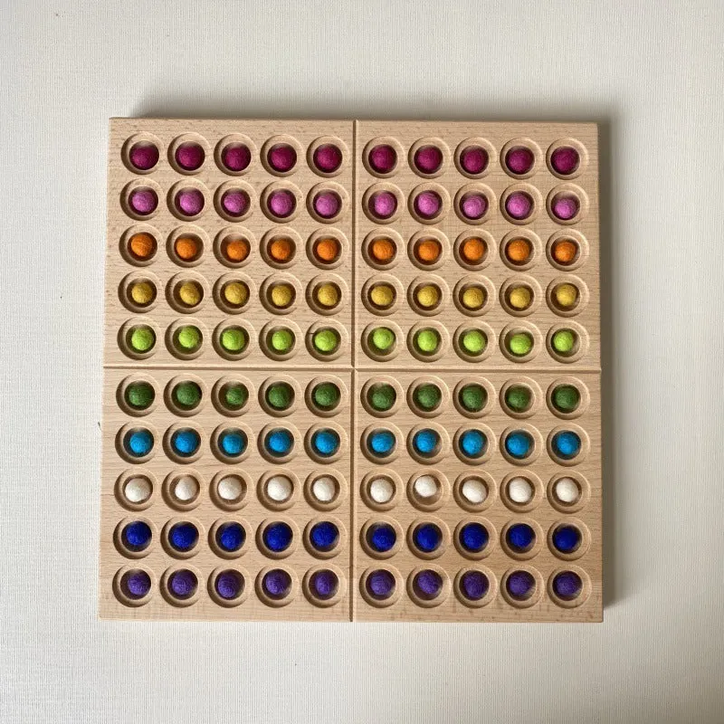 Montessori wooden hundred board with number tiles for children aged 3-6 years