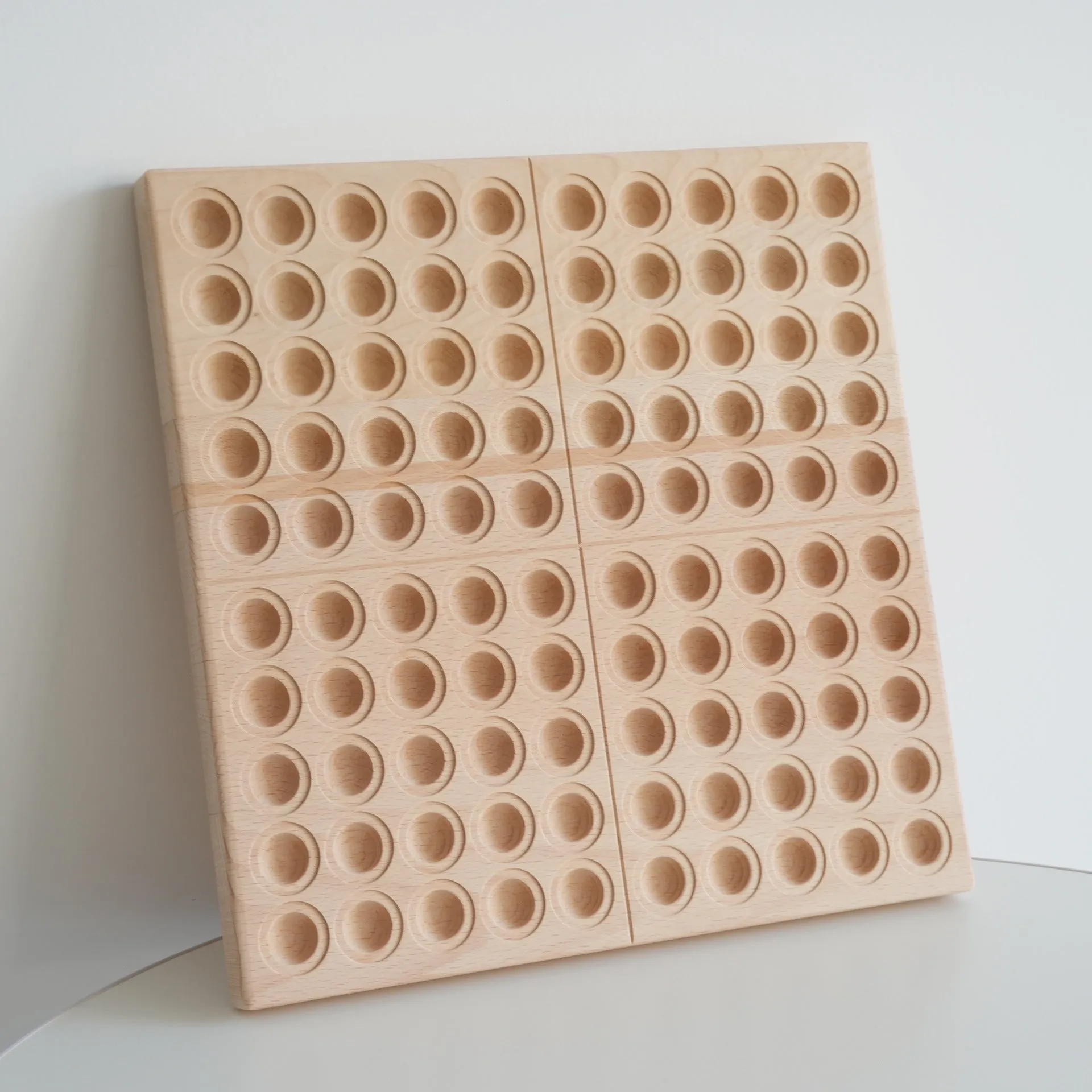 Montessori wooden hundred board with number tiles for children aged 3-6 years