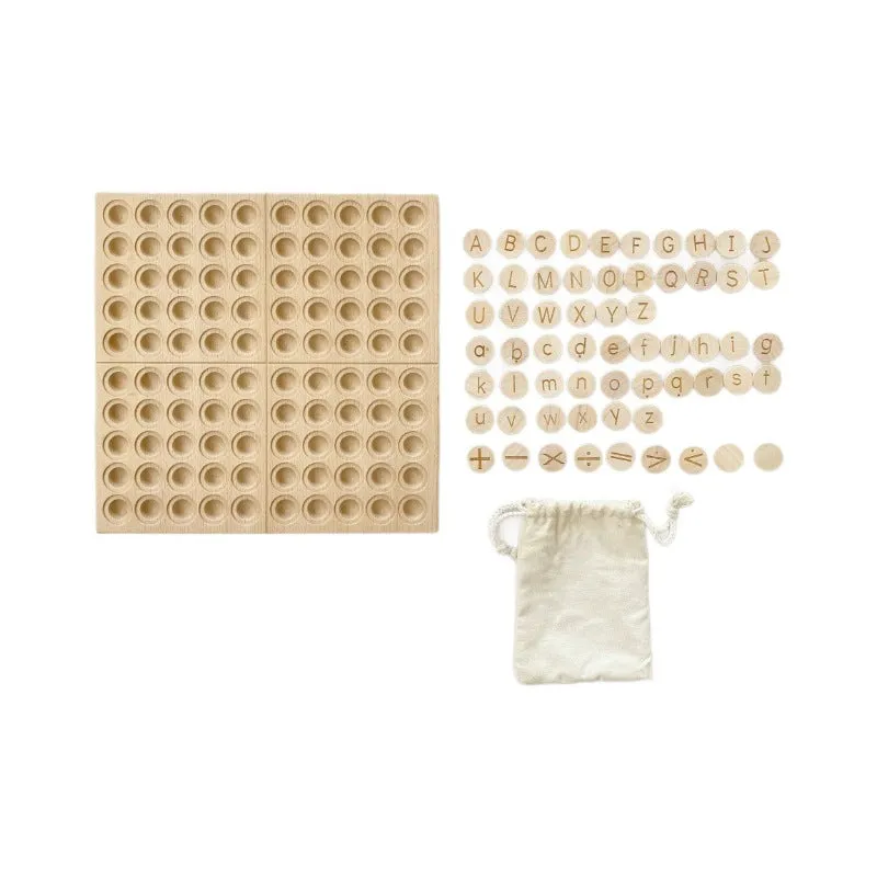 Montessori wooden hundred board with number tiles for children aged 3-6 years