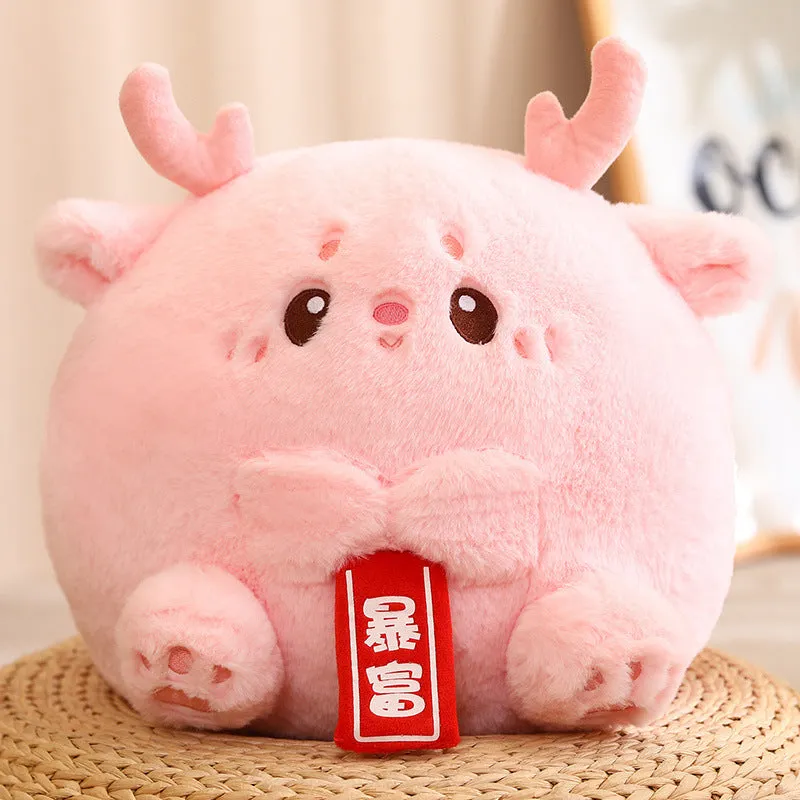 Cute dragon group plush doll toy in green with PP cotton filling, 28cm height, short plush fabric, white background