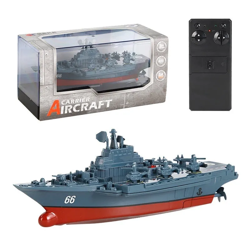 Remote control mini carrier frigate plastic toy in gray for infant hand-eye coordination development