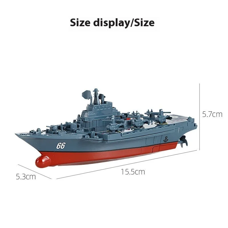 Remote control mini carrier frigate plastic toy in gray for infant hand-eye coordination development