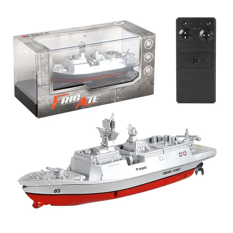 Remote control mini carrier frigate plastic toy in gray for infant hand-eye coordination development