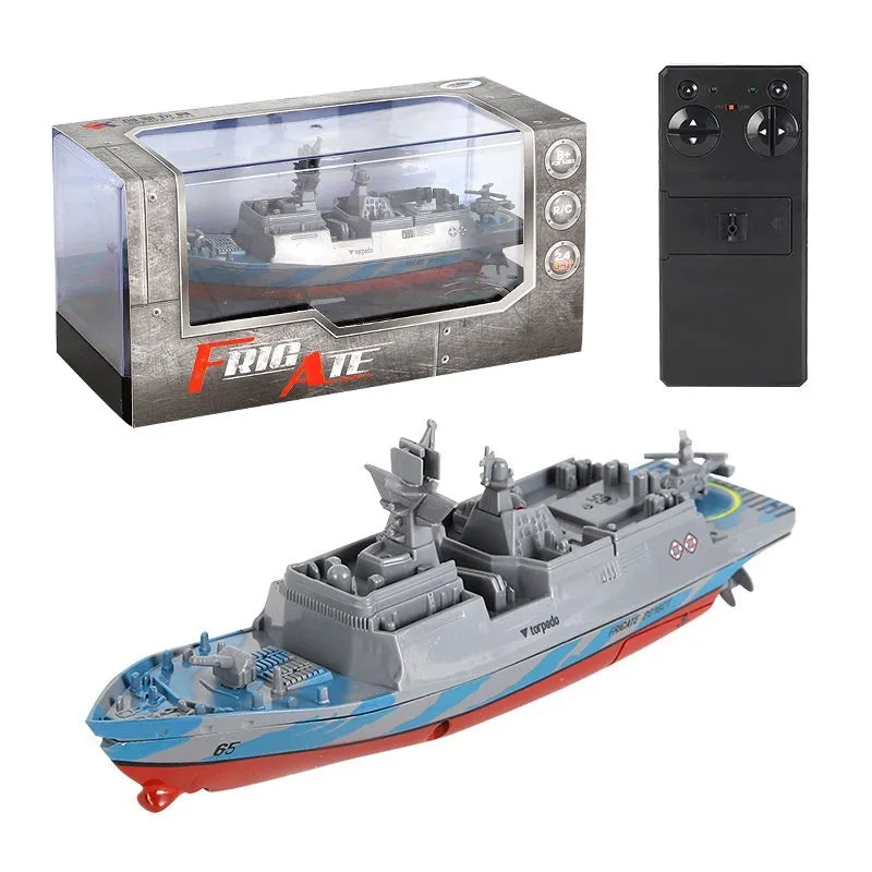 Remote control mini carrier frigate plastic toy in gray for infant hand-eye coordination development