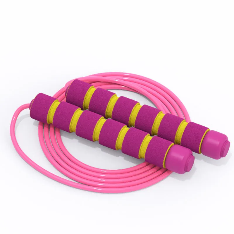 Children's PVC jumping rope in gray blue, 2.6m long, for primary school and kindergarten hand-eye coordination play.