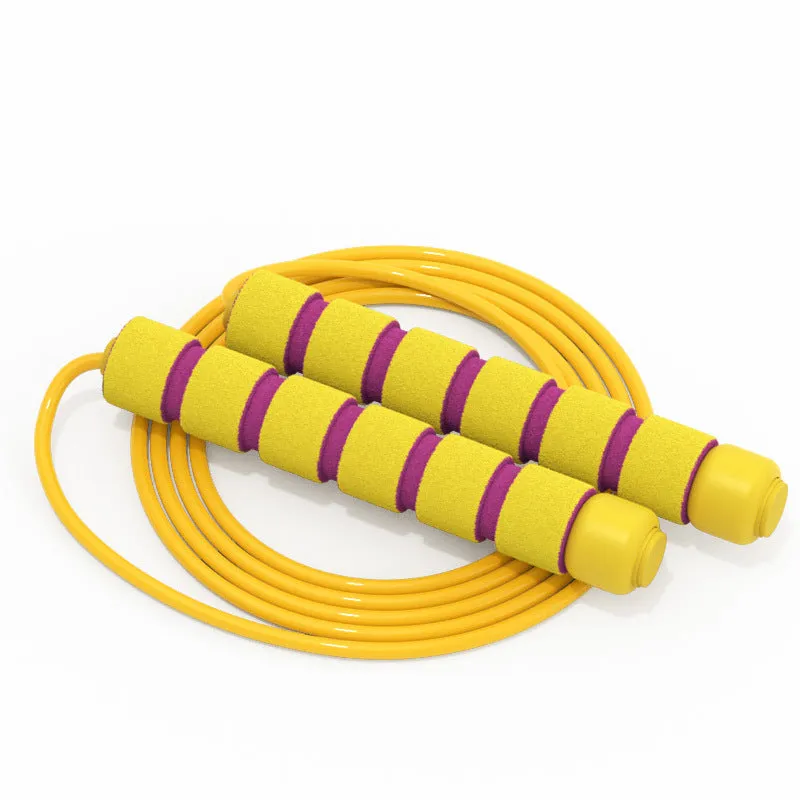 Children's PVC jumping rope in gray blue, 2.6m long, for primary school and kindergarten hand-eye coordination play.