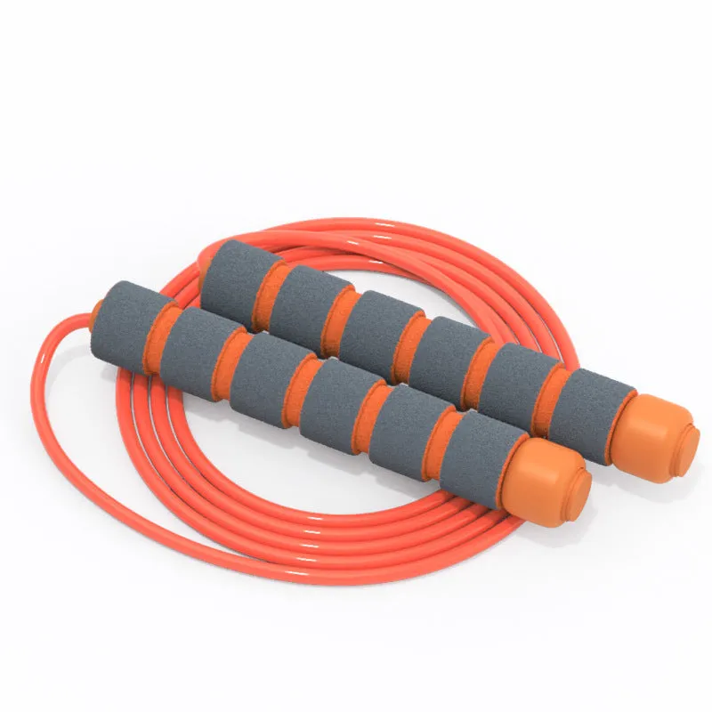 Children's PVC jumping rope in gray blue, 2.6m long, for primary school and kindergarten hand-eye coordination play.