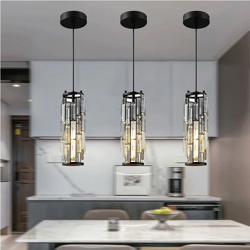 Industrial style LED single head droplight in black, chrome, or gold finish for bedside or restaurant lighting