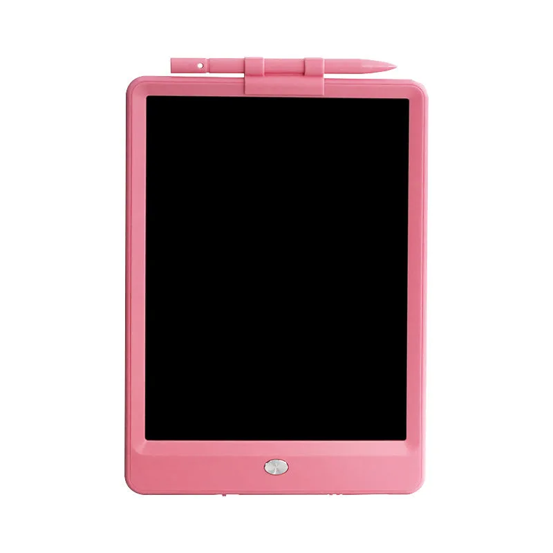 Children's 8.5 inch LCD handwriting board in blue with stylus, on a white background