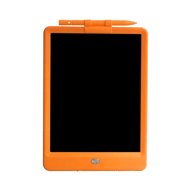 Children's 8.5 inch LCD handwriting board in blue with stylus, on a white background
