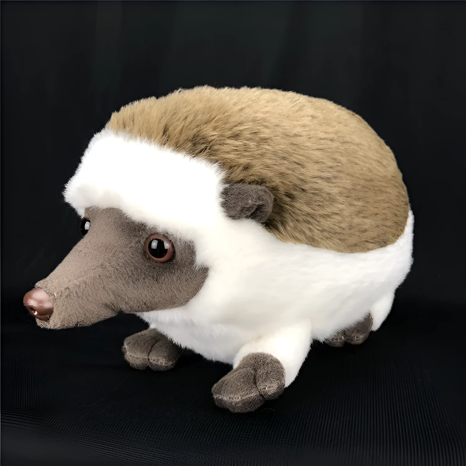 Brown simulation animal plush hedgehog toy, 24cm height, PP cotton filling
