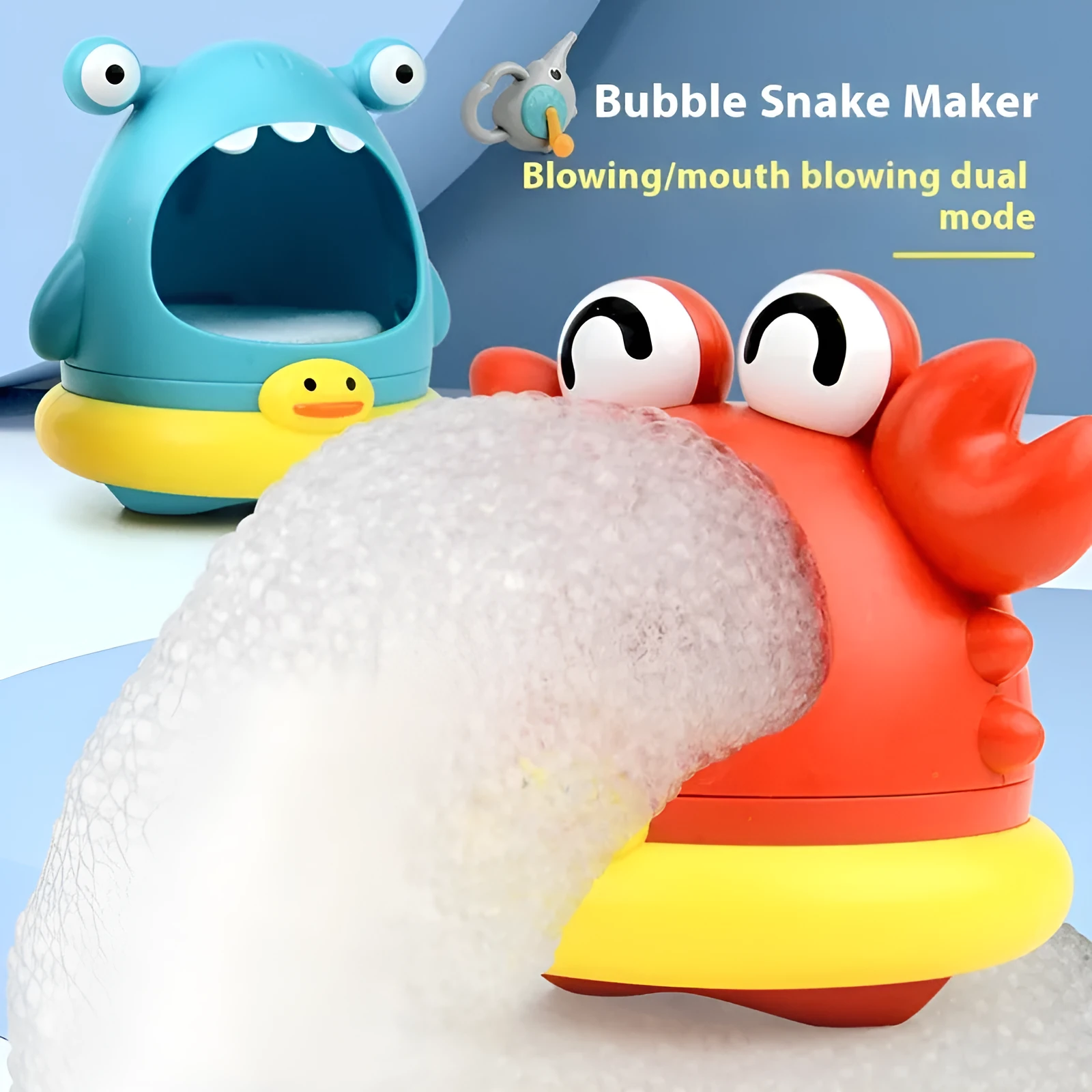 Shark bubble blowing machine bath toy for children aged 3-6 years plastic colour box set