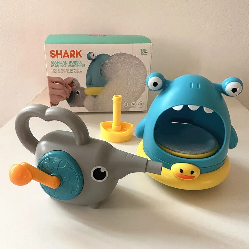 Shark bubble blowing machine bath toy for children aged 3-6 years plastic colour box set