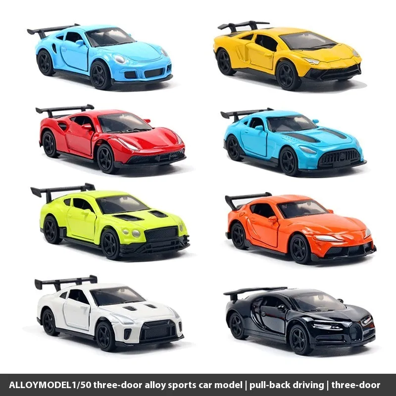 Mini alloy sports car model toy 1:50 scale random colour bagged pack for youth collectors