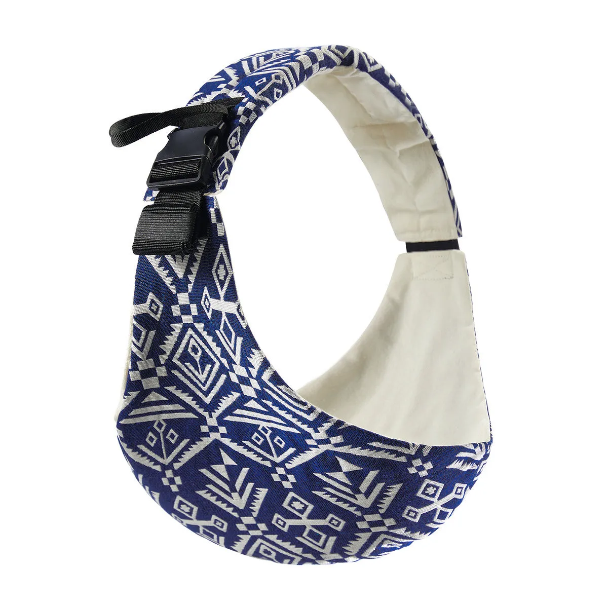 Front-carrying polyester baby sling carrier in pure black colour with adjustable straps for infant carrying up to 20kg