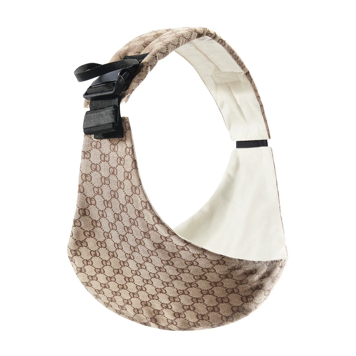 Front-carrying polyester baby sling carrier in pure black colour with adjustable straps for infant carrying up to 20kg