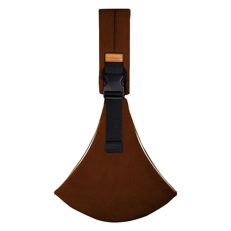 Front-carrying polyester baby sling carrier in pure black colour with adjustable straps for infant carrying up to 20kg
