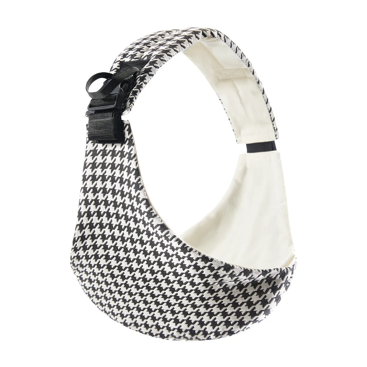 Front-carrying polyester baby sling carrier in pure black colour with adjustable straps for infant carrying up to 20kg