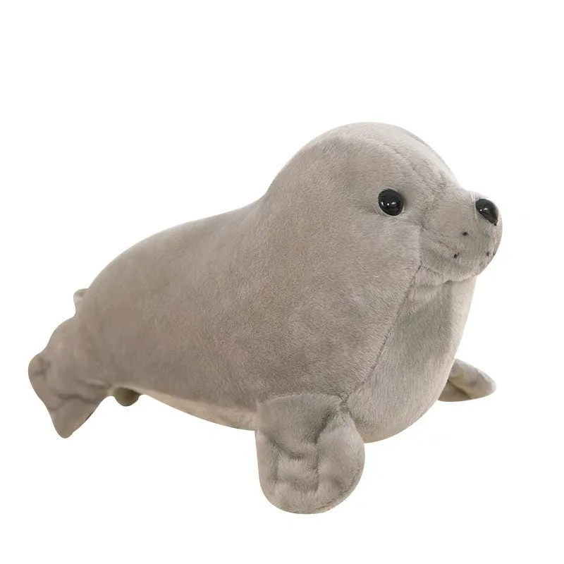 Polar Ocean Underwater World seal plush toy in grey, 25cm height, soft stuffed animal for youth