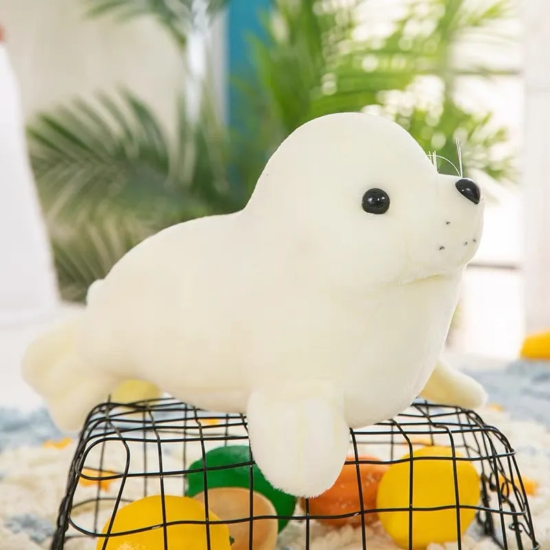 Polar Ocean Underwater World seal plush toy in grey, 25cm height, soft stuffed animal for youth