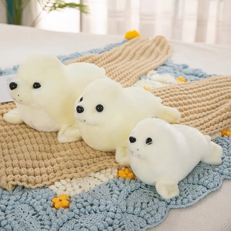 Polar Ocean Underwater World seal plush toy in grey, 25cm height, soft stuffed animal for youth
