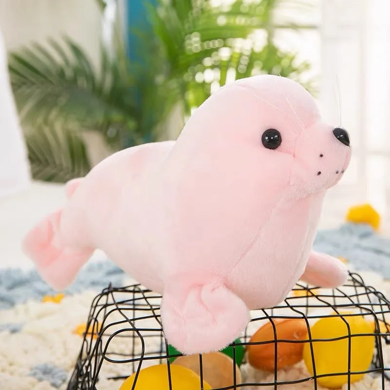 Polar Ocean Underwater World seal plush toy in grey, 25cm height, soft stuffed animal for youth