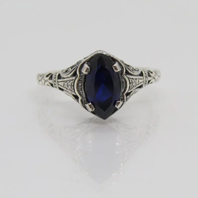 Women's silver geometric hollow ring with zircon stones on alloy base