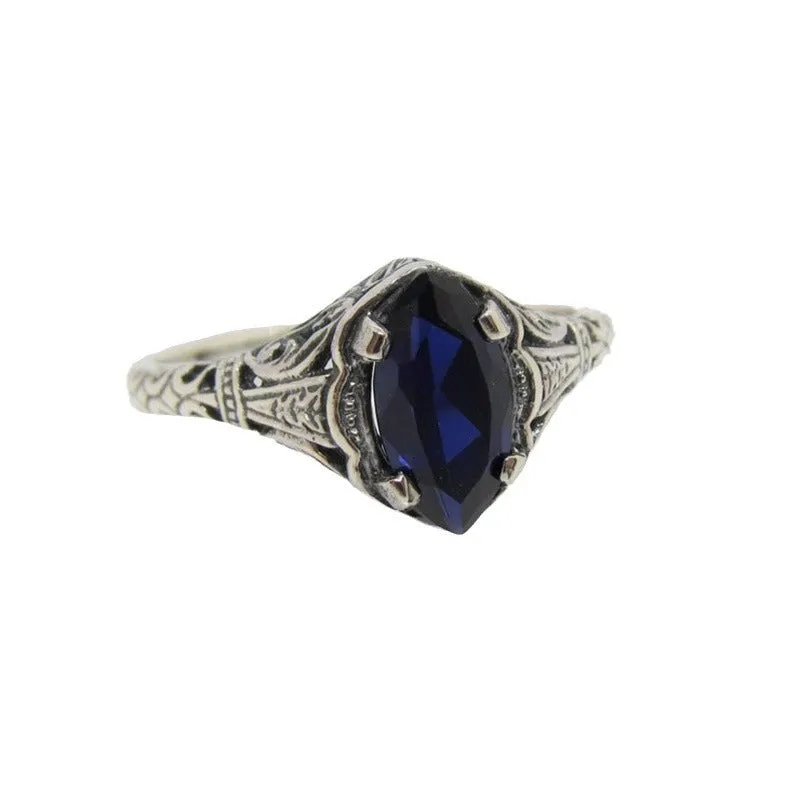 Women's silver geometric hollow ring with zircon stones on alloy base