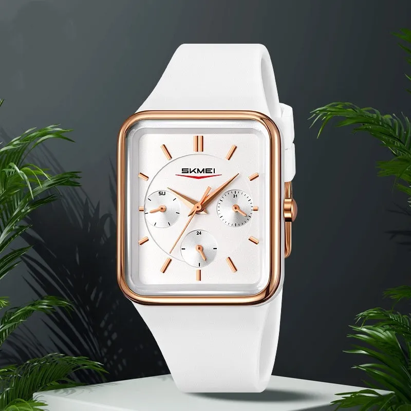 Square silicone waterproof digital watch for girls in multiple colour options