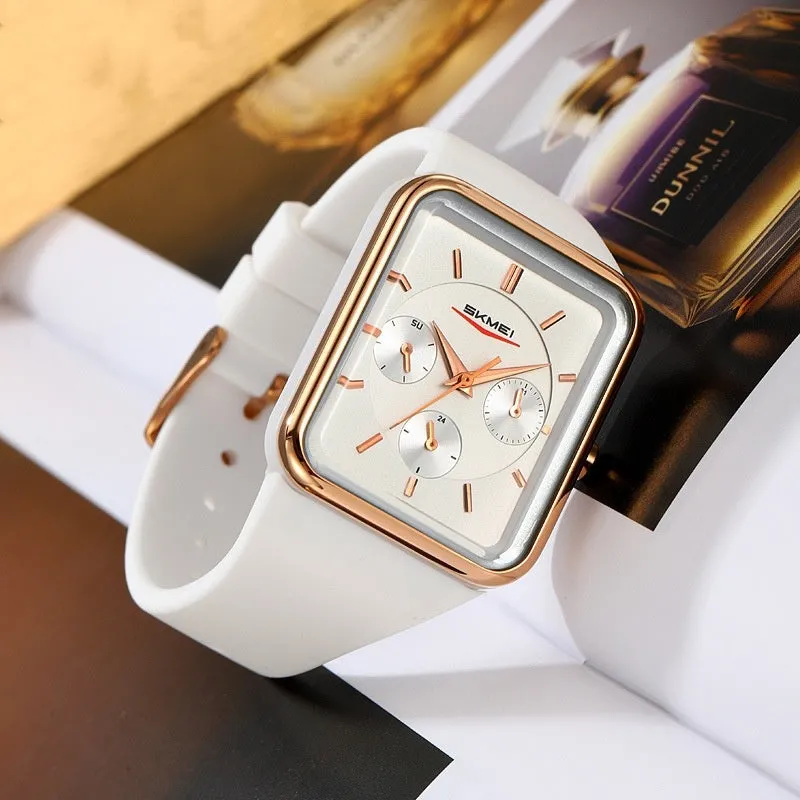 Square silicone waterproof digital watch for girls in multiple colour options