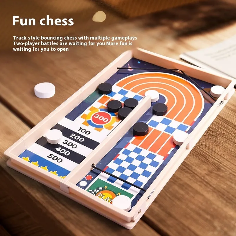 Wooden double battle catapult desktop board game with two players and catapult pieces