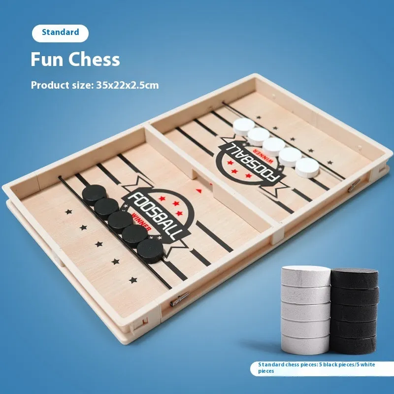 Wooden double battle catapult desktop board game with two players and catapult pieces