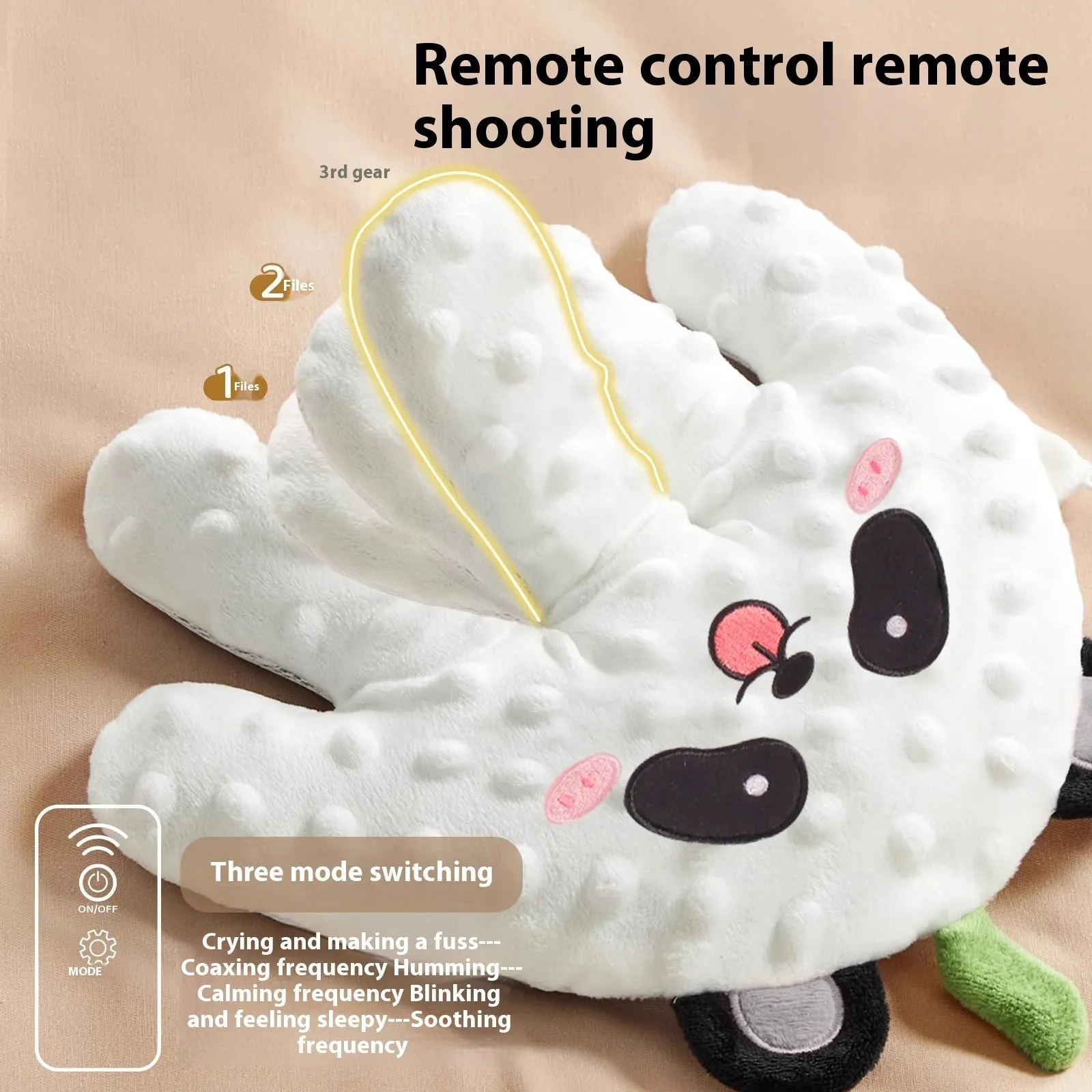 Electric pat shock big palm doll in yellow chick style with remote control and charging cable