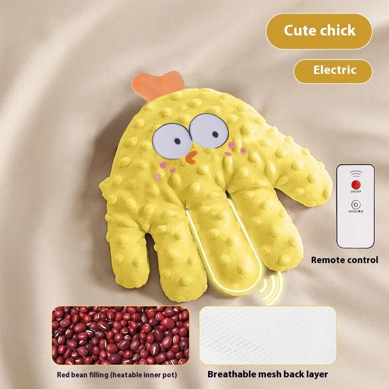 Electric pat shock big palm doll in yellow chick style with remote control and charging cable