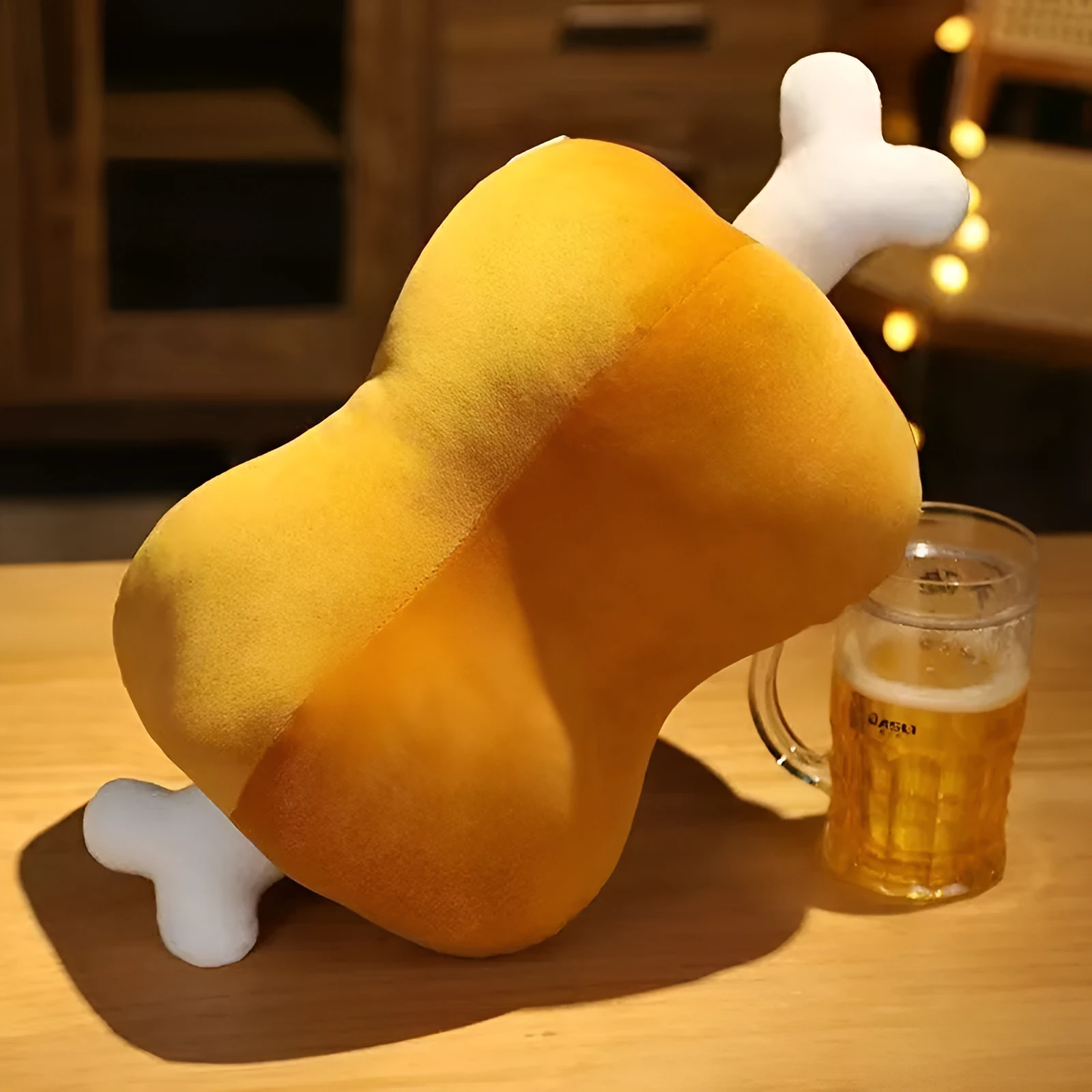 Creative meat bones funny throw pillow plush toy in big stick meat bones colour, 40x20x18cm, super soft short plush
