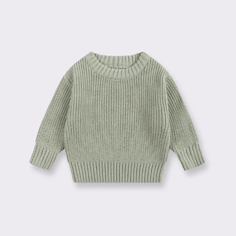 Girls' cotton round neck pullover knitwear in apricot, 66cm size, standard wool yarn thickness